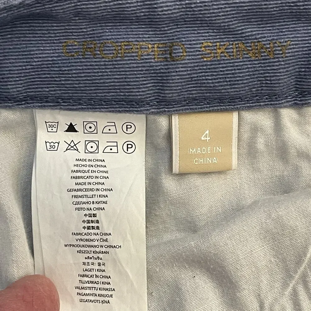 Michael Kors Women’s Blue Gray Cropped Stretch Jeans 5-Pocket size 4